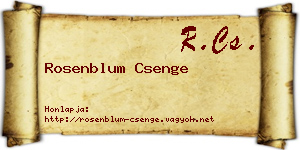 Rosenblum Csenge névjegykártya